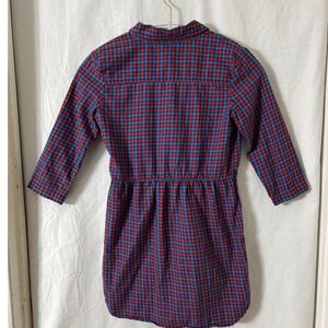 Gap Girls Red Blue Plaid Flannel Ruffle Shirt Dress Size L  Pockets